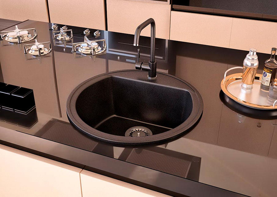 Круглая гранитная мойка кухонная GRANIT 51