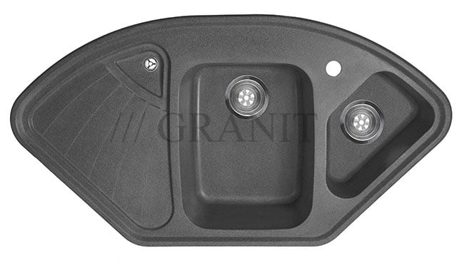 Кухонная гранитная мойка-106 графит