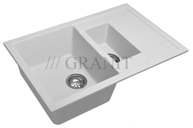 Гранитная мойка-77 белый
