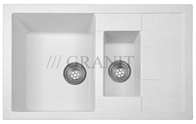 Гранитная мойка-77 белый мрамор