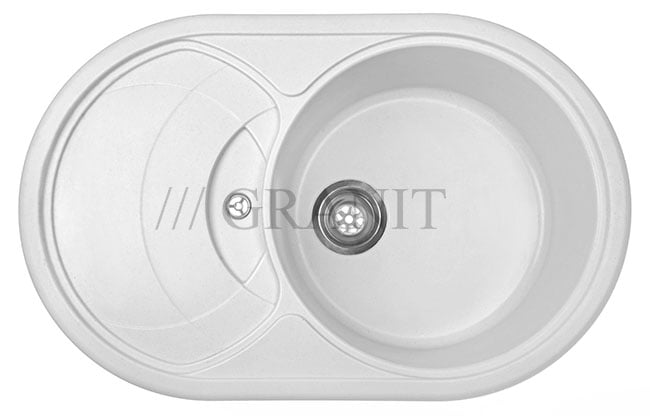 Гранитная мойка-78 кепка белый