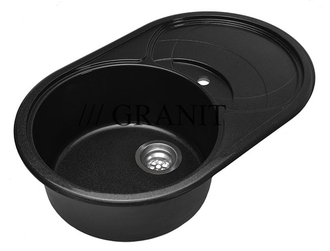 Гранитная мойка-78x50 кепка чёрная